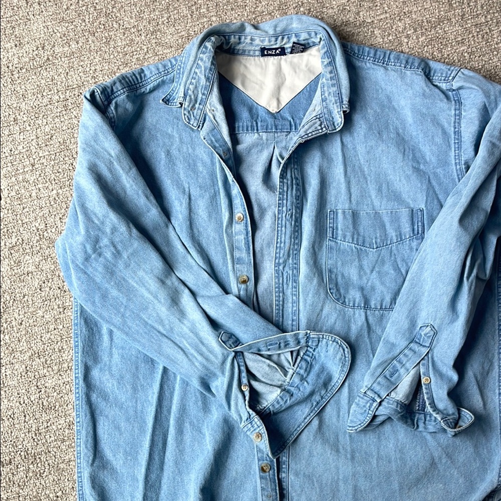 Enza Light Blue Denim Shirt